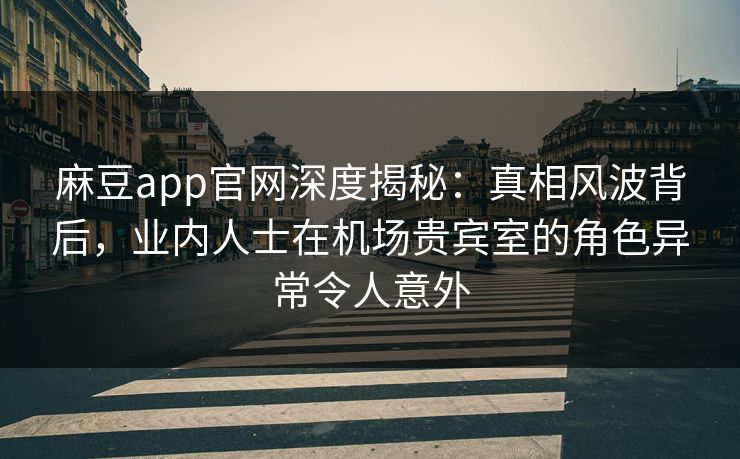 麻豆app官网深度揭秘：真相风波背后，业内人士在机场贵宾室的角色异常令人意外
